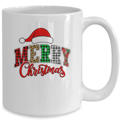 Merry Christmas Leopard Santa Hat Women Holiday Print Xmas Mug | siriusteestore