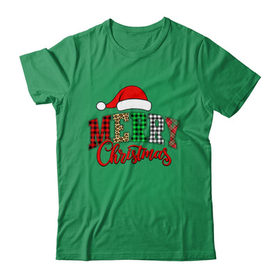 Merry Christmas Leopard Santa Hat Women Holiday Print Xmas Shirt & Sweatshirt | siriusteestore