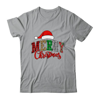 Merry Christmas Leopard Santa Hat Women Holiday Print Xmas Shirt & Sweatshirt | siriusteestore