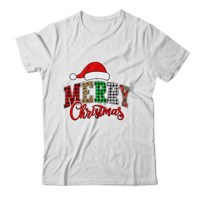 Merry Christmas Leopard Santa Hat Women Holiday Print Xmas Shirt & Sweatshirt | siriusteestore