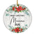 Merry Christmas Mamaw 2024 Ornament New Mamaw Farmhouse Rustic Gray Wood Deep Red Poinsettia Flower Decoration Christmas Tree Ornament | siriusteestore