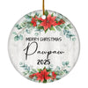 Merry Christmas Pawpaw 2024 Ornament New Pawpaw Farmhouse Rustic Gray Wood Deep Red Poinsettia Flower Decoration Christmas Tree Ornament | siriusteestore