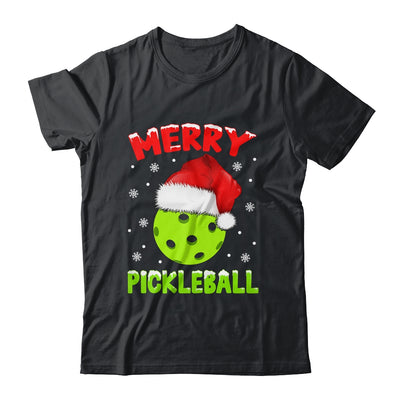 Merry Christmas Pickleball Pickle Ball And Paddle Santa Hat Shirt & Sweatshirt | siriusteestore