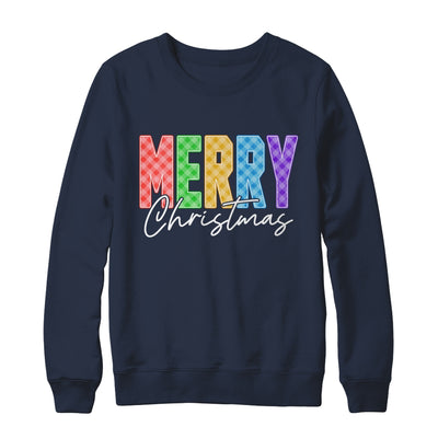 Merry Christmas Red Green Plaid Checkered Holiday Preppy Shirt & Sweatshirt | siriusteestore