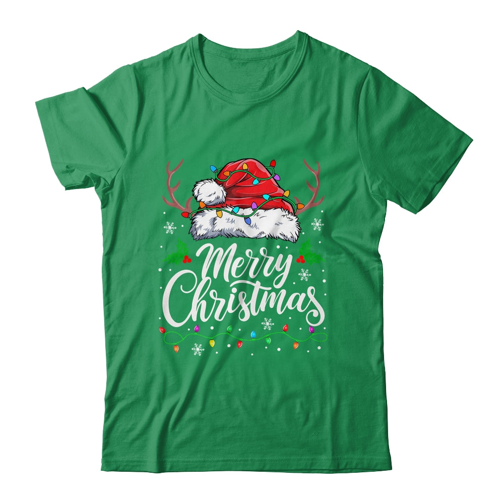 Merry Christmas Red Santa Hat Reindeer Xmas Family Men Women Shirt & Sweatshirt | siriusteestore