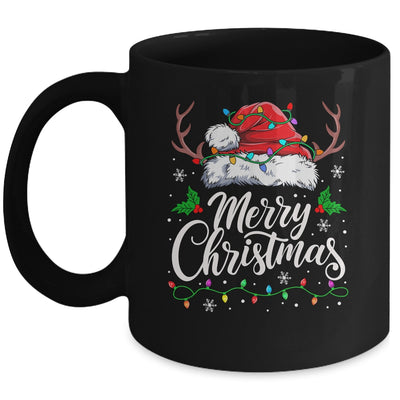 Merry Christmas Red Santa Hat Reindeer Xmas Family Men Women Mug | siriusteestore