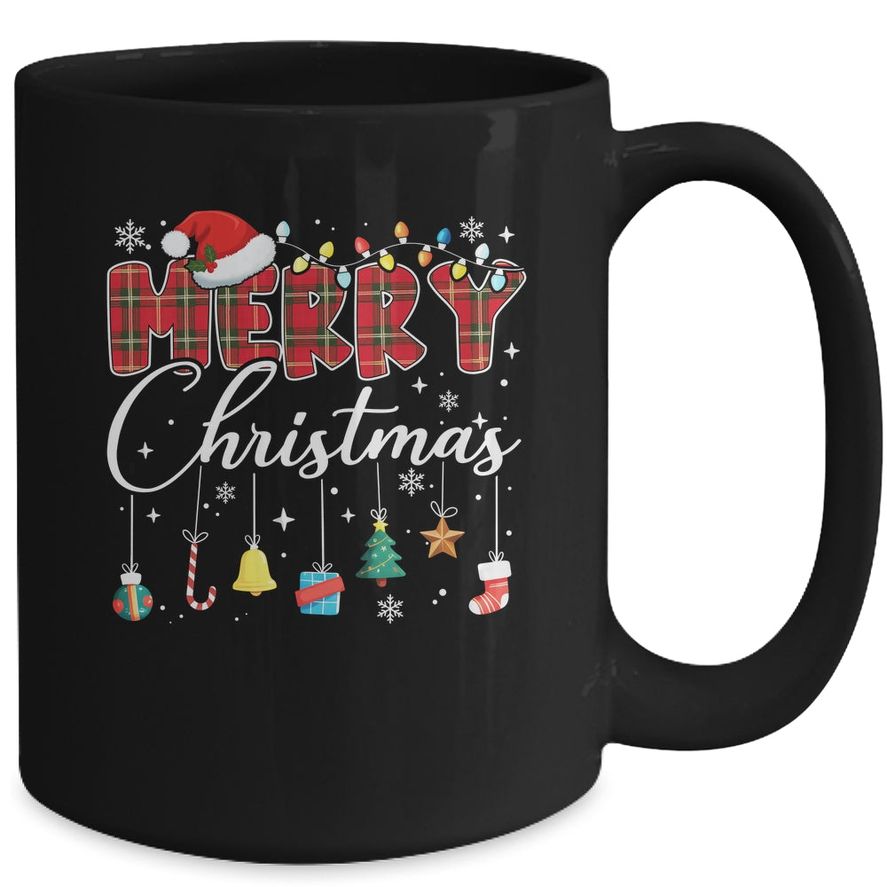 Merry Christmas Red Santa Hat Reindeer Xmas Matching Family Mug | siriusteestore