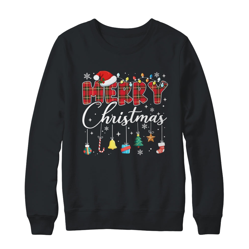 Merry Christmas Red Santa Hat Reindeer Xmas Matching Family Shirt & Sweatshirt | siriusteestore