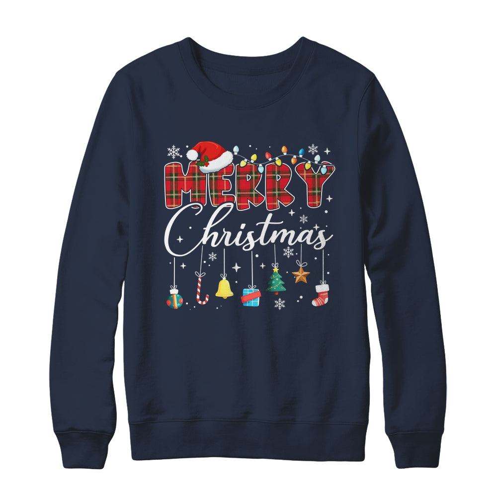 Merry Christmas Red Santa Hat Reindeer Xmas Matching Family Shirt & Sweatshirt | siriusteestore