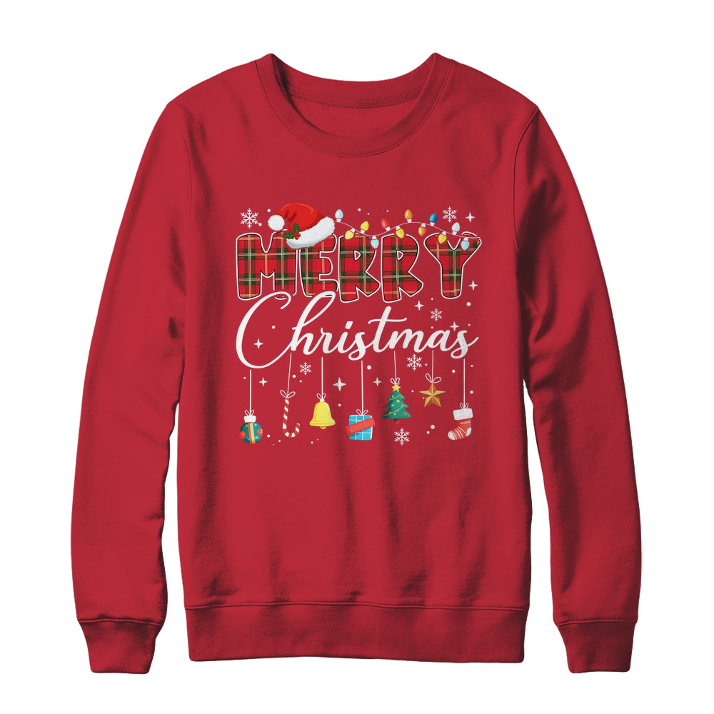 Merry Christmas Red Santa Hat Reindeer Xmas Matching Family Shirt & Sweatshirt | siriusteestore
