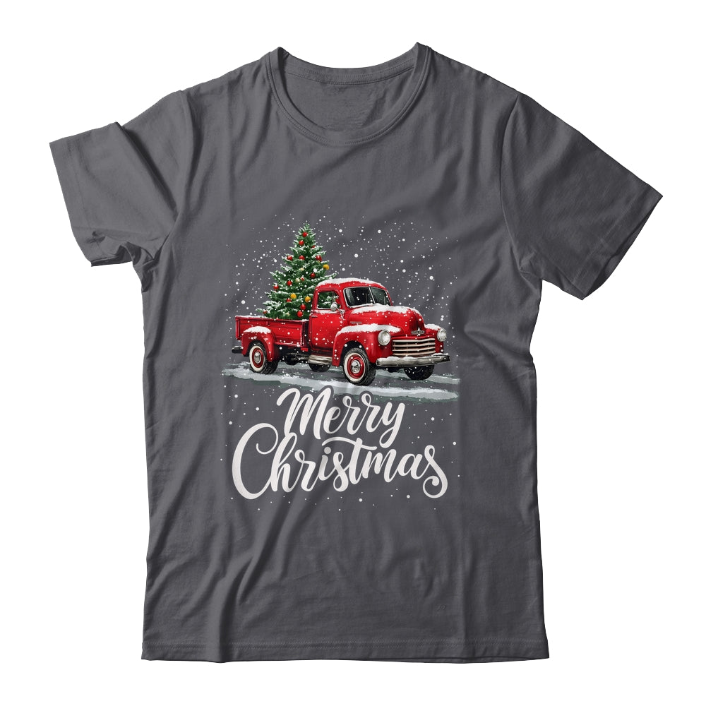 Merry Christmas Red Truck Family Matching Christmas Xmas Shirt & Sweatshirt | siriusteestore