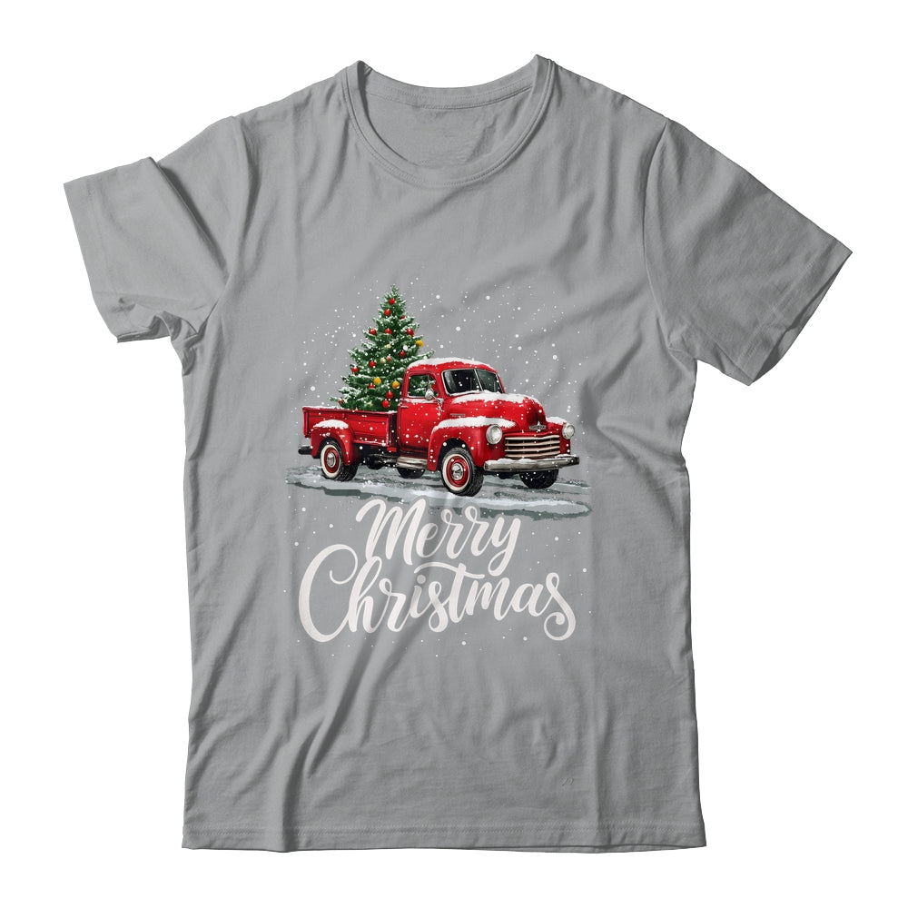 Merry Christmas Red Truck Family Matching Christmas Xmas Shirt & Sweatshirt | siriusteestore