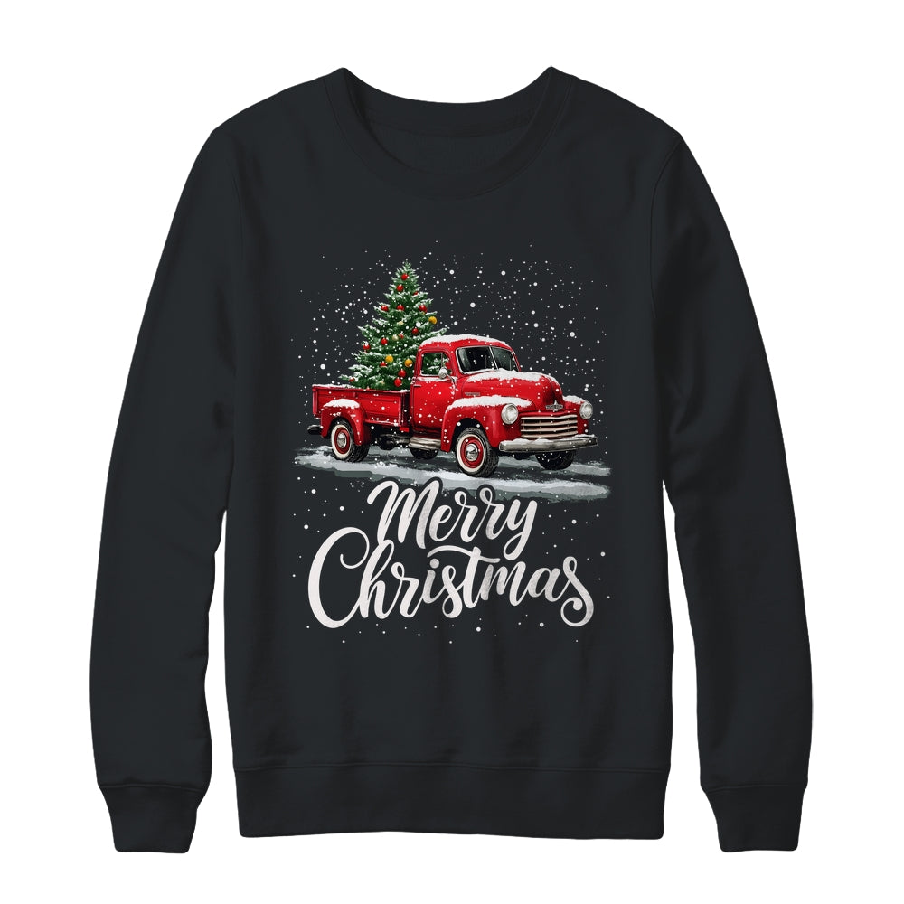 Merry Christmas Red Truck Family Matching Christmas Xmas Shirt & Sweatshirt | siriusteestore