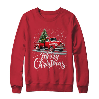 Merry Christmas Red Truck Family Matching Christmas Xmas Shirt & Sweatshirt | siriusteestore