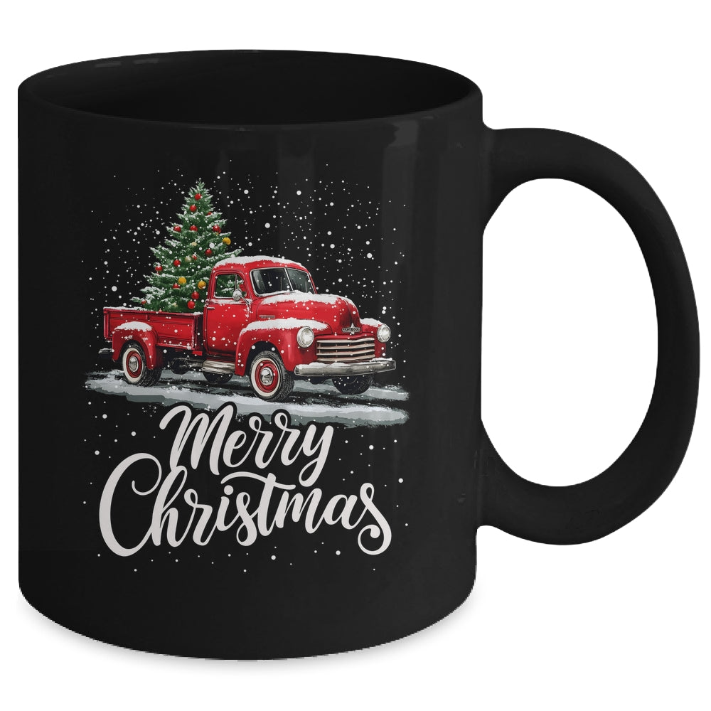 Merry Christmas Red Truck Family Matching Christmas Xmas Mug | siriusteestore