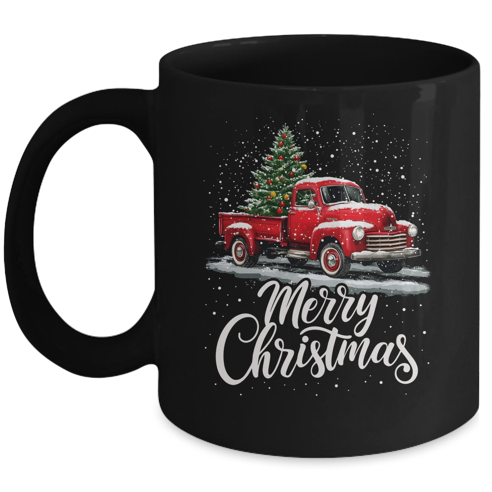 Merry Christmas Red Truck Family Matching Christmas Xmas Mug | siriusteestore
