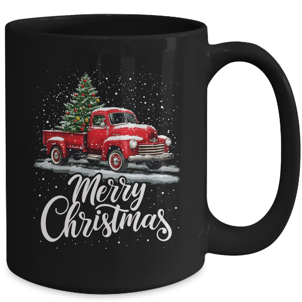 Merry Christmas Red Truck Family Matching Christmas Xmas Mug | siriusteestore