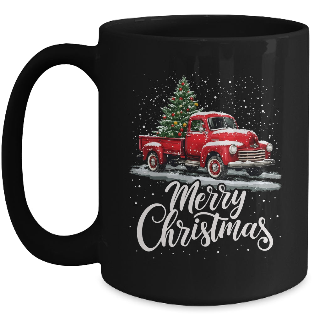 Merry Christmas Red Truck Family Matching Christmas Xmas Mug | siriusteestore