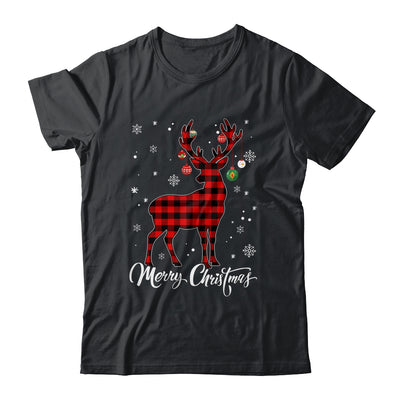 Merry Christmas Reindeer Red Plaid Family Matching Xmas Shirt & Sweatshirt | siriusteestore