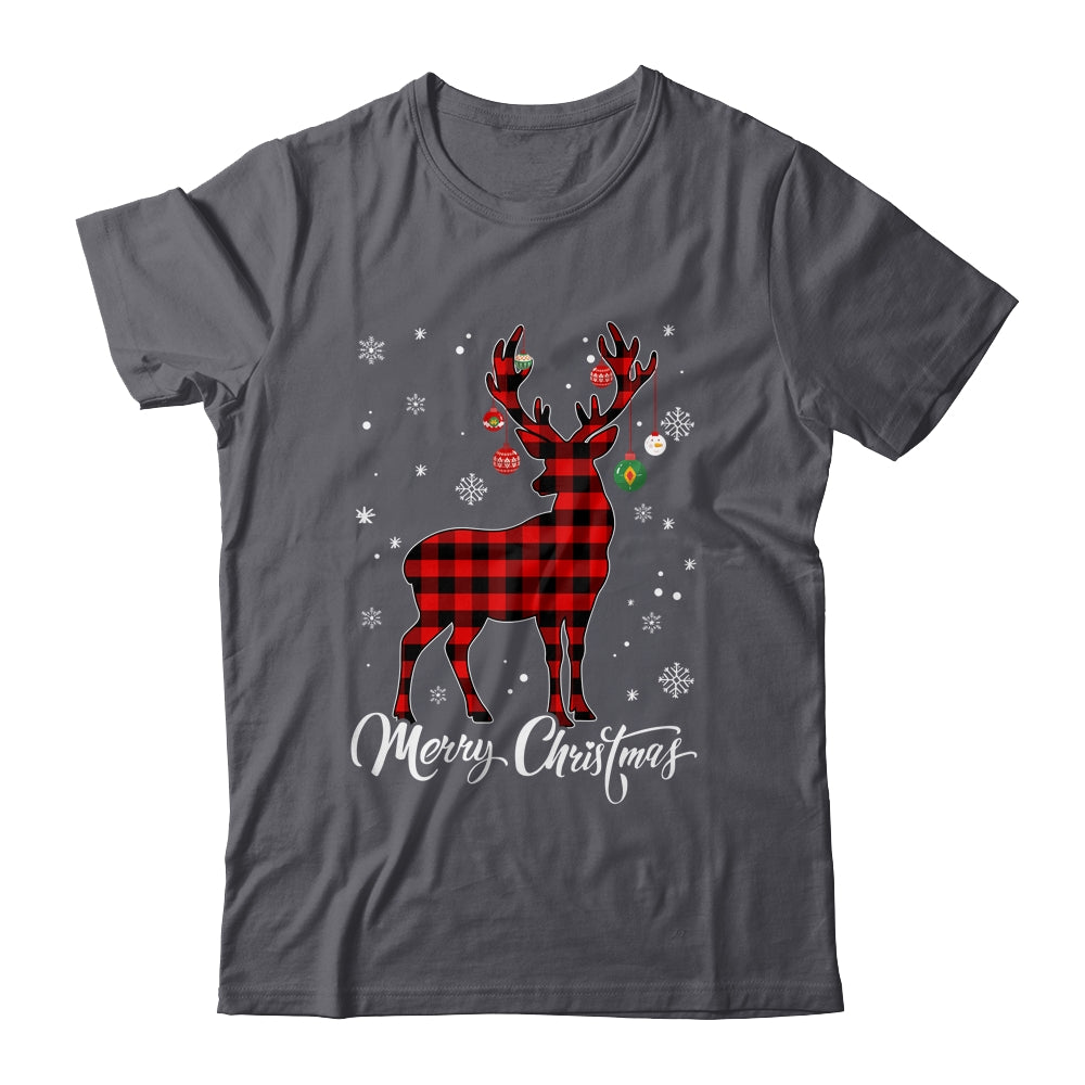 Merry Christmas Reindeer Red Plaid Family Matching Xmas Shirt & Sweatshirt | siriusteestore