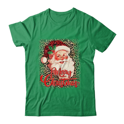 Merry Christmas Santa Claus Face Leopard Vintage 70s Santa Shirt & Sweatshirt | siriusteestore