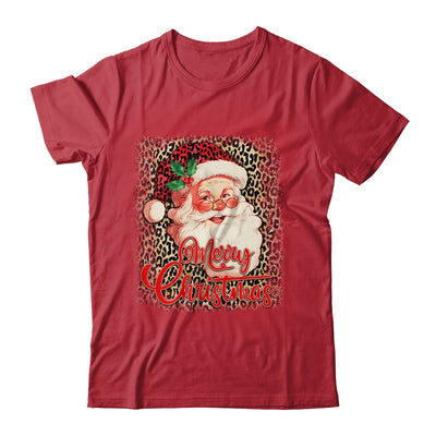 Merry Christmas Santa Claus Face Leopard Vintage 70s Santa Shirt & Sweatshirt | siriusteestore
