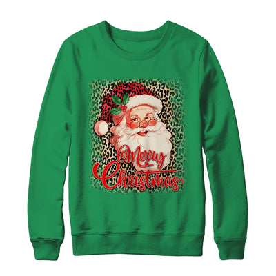 Merry Christmas Santa Claus Face Leopard Vintage 70s Santa Shirt & Sweatshirt | siriusteestore