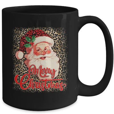 Merry Christmas Santa Claus Face Leopard Vintage 70s Santa Mug | siriusteestore