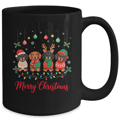 Merry Christmas Santa Reindeer Dachshund Weiner Dogs Xmas Mug | siriusteestore