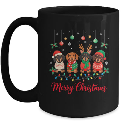 Merry Christmas Santa Reindeer Dachshund Weiner Dogs Xmas Mug | siriusteestore