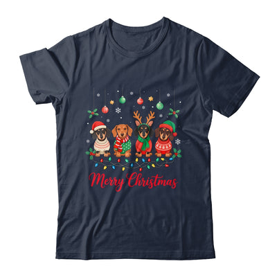 Merry Christmas Santa Reindeer Dachshund Weiner Dogs Xmas Shirt & Sweatshirt | siriusteestore
