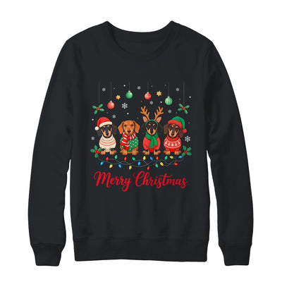 Merry Christmas Santa Reindeer Dachshund Weiner Dogs Xmas Shirt & Sweatshirt | siriusteestore