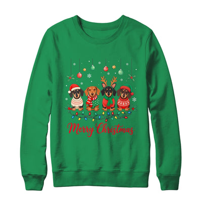 Merry Christmas Santa Reindeer Dachshund Weiner Dogs Xmas Shirt & Sweatshirt | siriusteestore