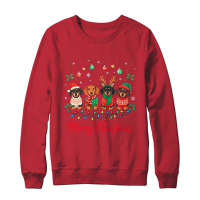 Merry Christmas Santa Reindeer Dachshund Weiner Dogs Xmas Shirt & Sweatshirt | siriusteestore