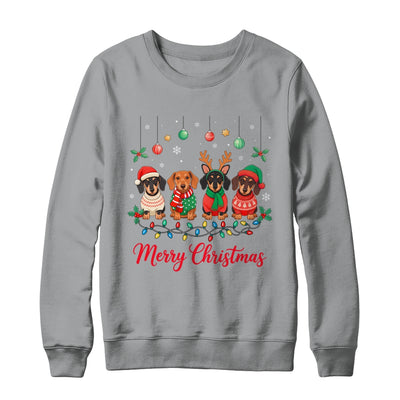 Merry Christmas Santa Reindeer Dachshund Weiner Dogs Xmas Shirt & Sweatshirt | siriusteestore