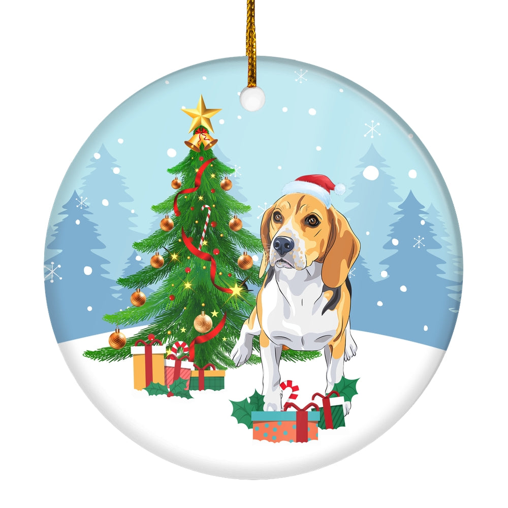 Merry Christmas Tree Beagle Christmas and Dogs Gift for Dog Lovers Christmas Tree Ornament | siriusteestore