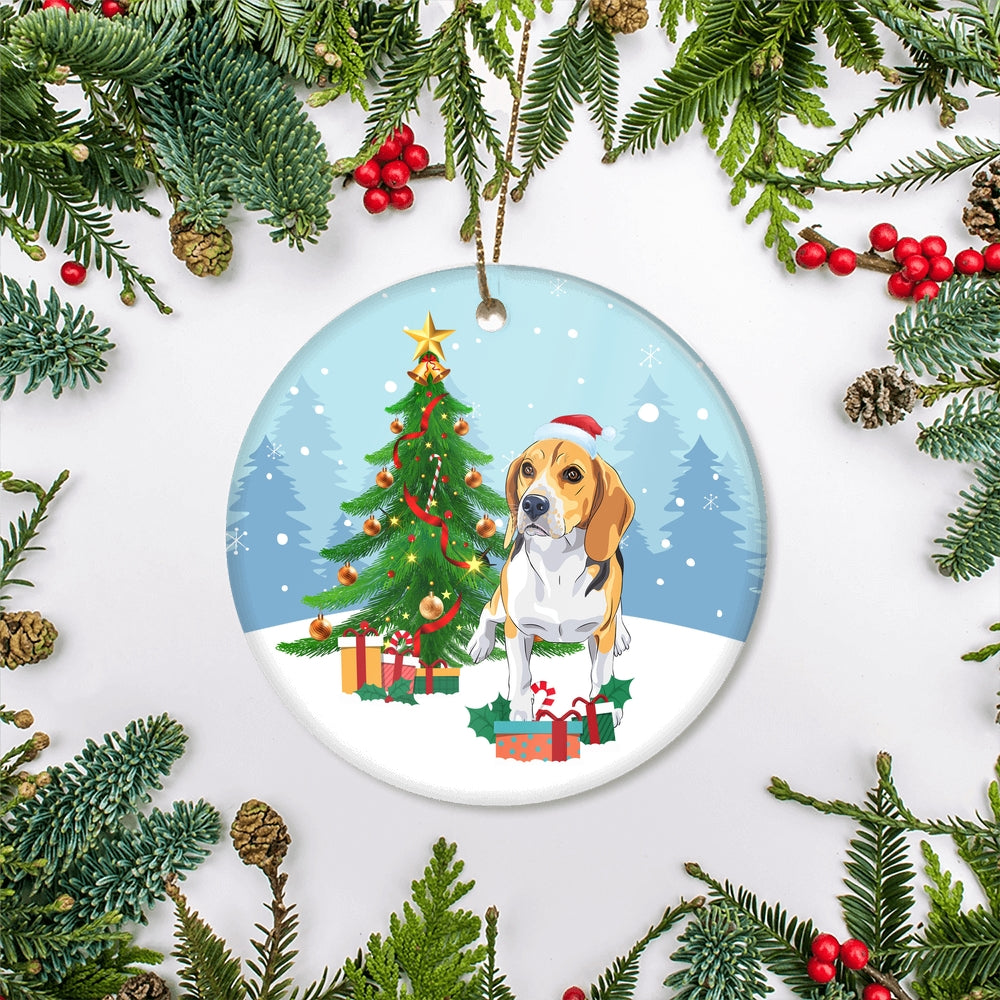 Merry Christmas Tree Beagle Christmas and Dogs Gift for Dog Lovers Christmas Tree Ornament | siriusteestore