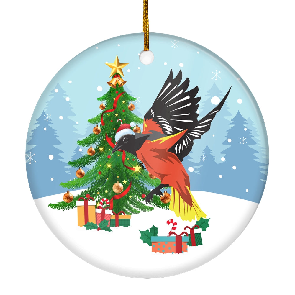 Merry Christmas Tree Bird Christmas Tree Ornament | siriusteestore