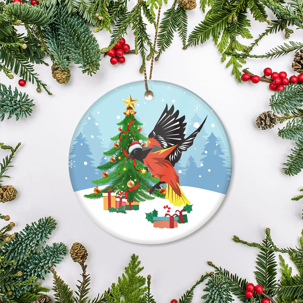 Merry Christmas Tree Bird Christmas Tree Ornament | siriusteestore