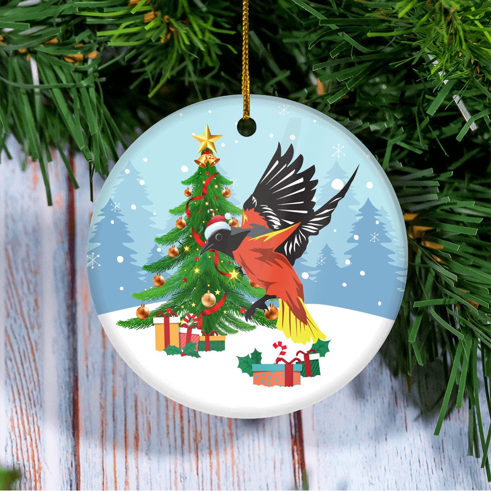 Merry Christmas Tree Bird Christmas Tree Ornament | siriusteestore