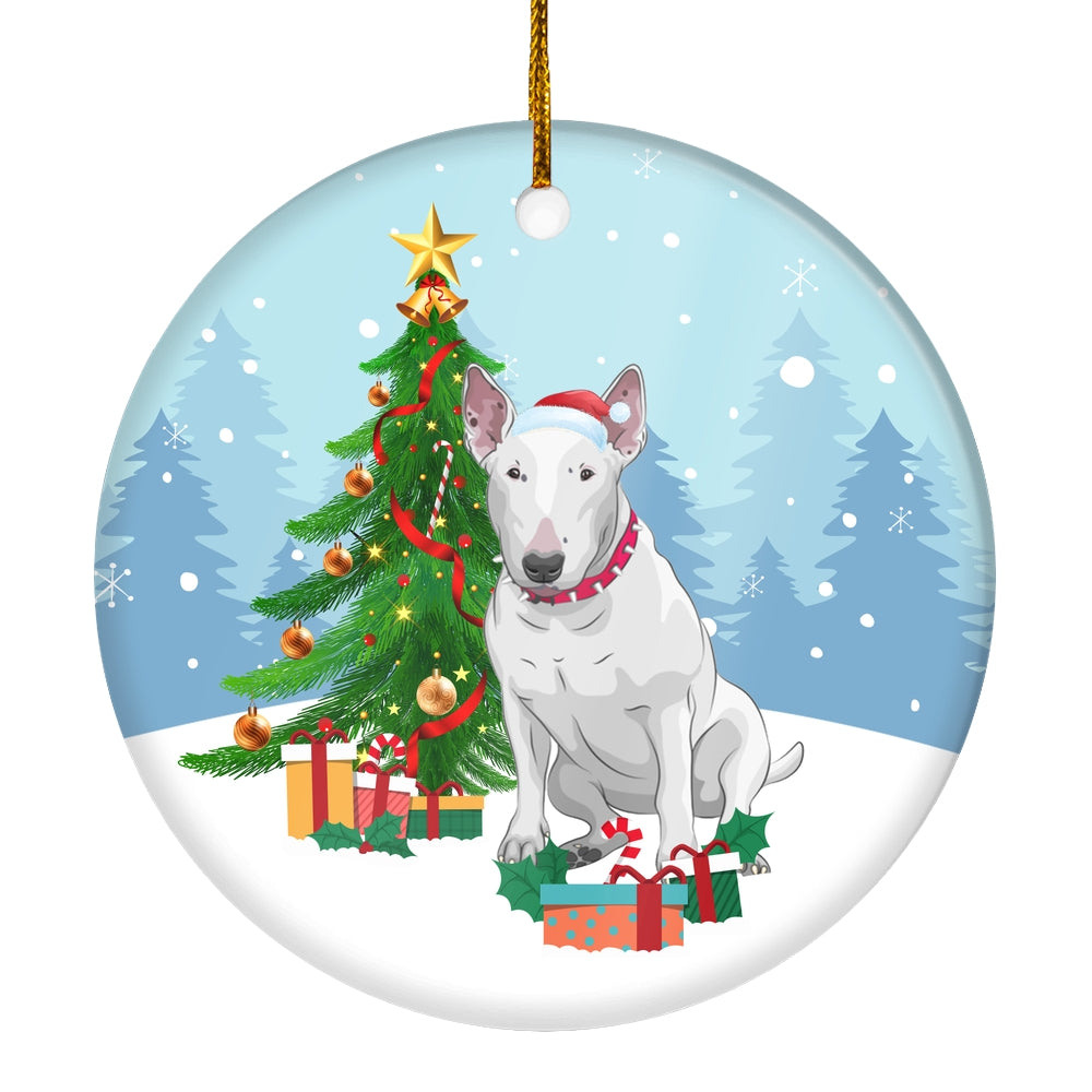 Merry Christmas Tree Bull Terrier Christmas and Dogs Gift for Dog Lovers Christmas Tree Ornament | siriusteestore