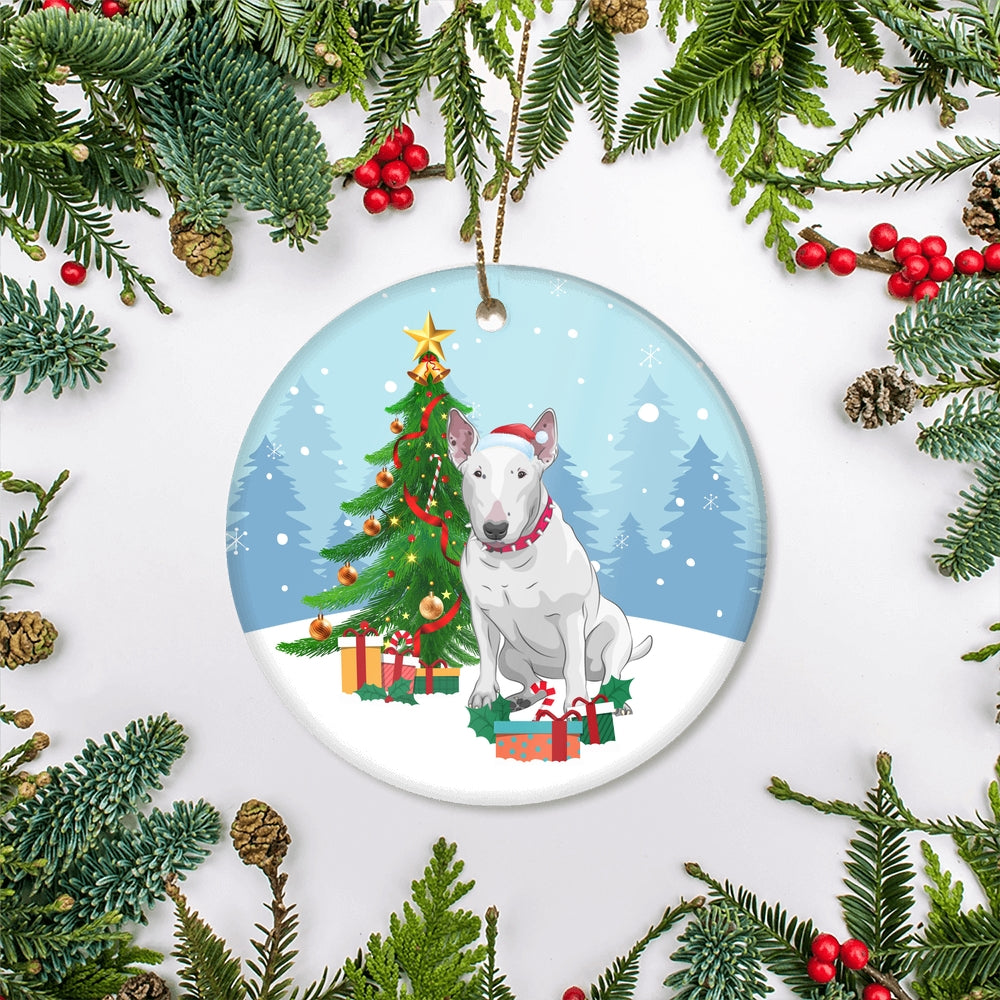 Merry Christmas Tree Bull Terrier Christmas and Dogs Gift for Dog Lovers Christmas Tree Ornament | siriusteestore