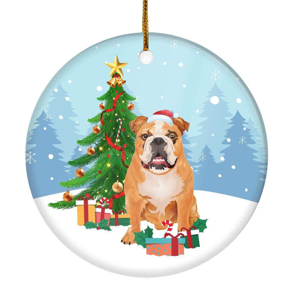 Merry Christmas Tree Bulldog Christmas and Dogs Gift for Dog Lovers Christmas Tree Ornament | siriusteestore