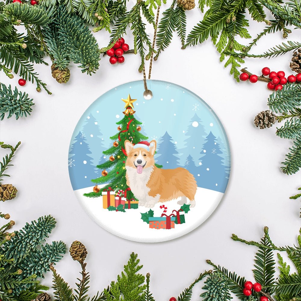 Merry Christmas Tree Corgi Christmas and Dogs Gift for Dog Lovers Christmas Tree Ornament | siriusteestore
