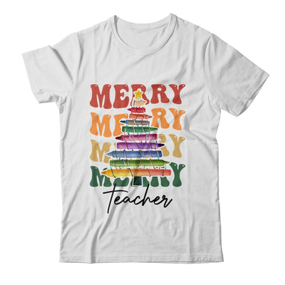 Merry Christmas Tree Crayon Light Student Teacher Christmas Shirt & Sweatshirt | siriusteestore