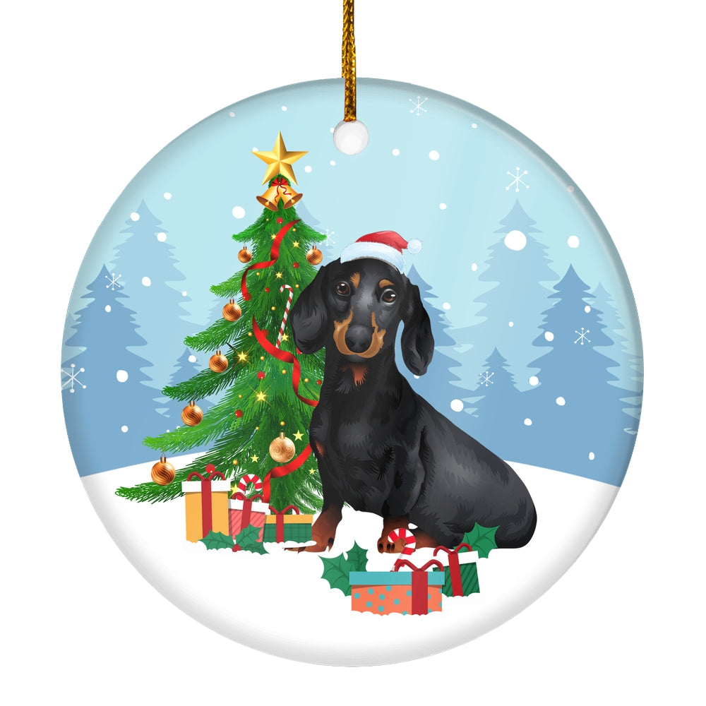 Merry Christmas Tree Dachshund Christmas and Dogs Gift for Dog Lovers Christmas Tree Ornament | siriusteestore