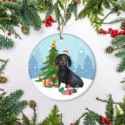 Merry Christmas Tree Dachshund Christmas and Dogs Gift for Dog Lovers Christmas Tree Ornament | siriusteestore