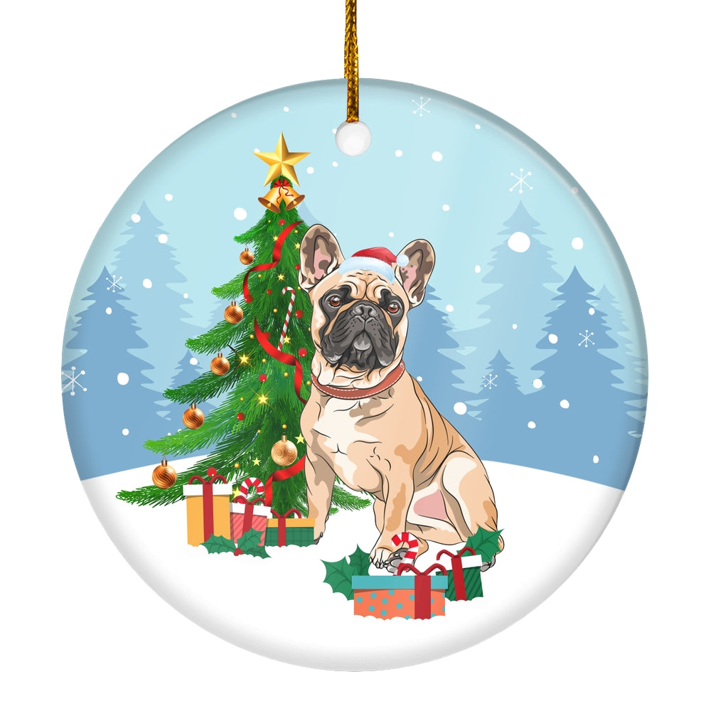 Merry Christmas Tree French Bulldog Christmas and Dogs Gift for Dog Lovers Christmas Tree Ornament | siriusteestore