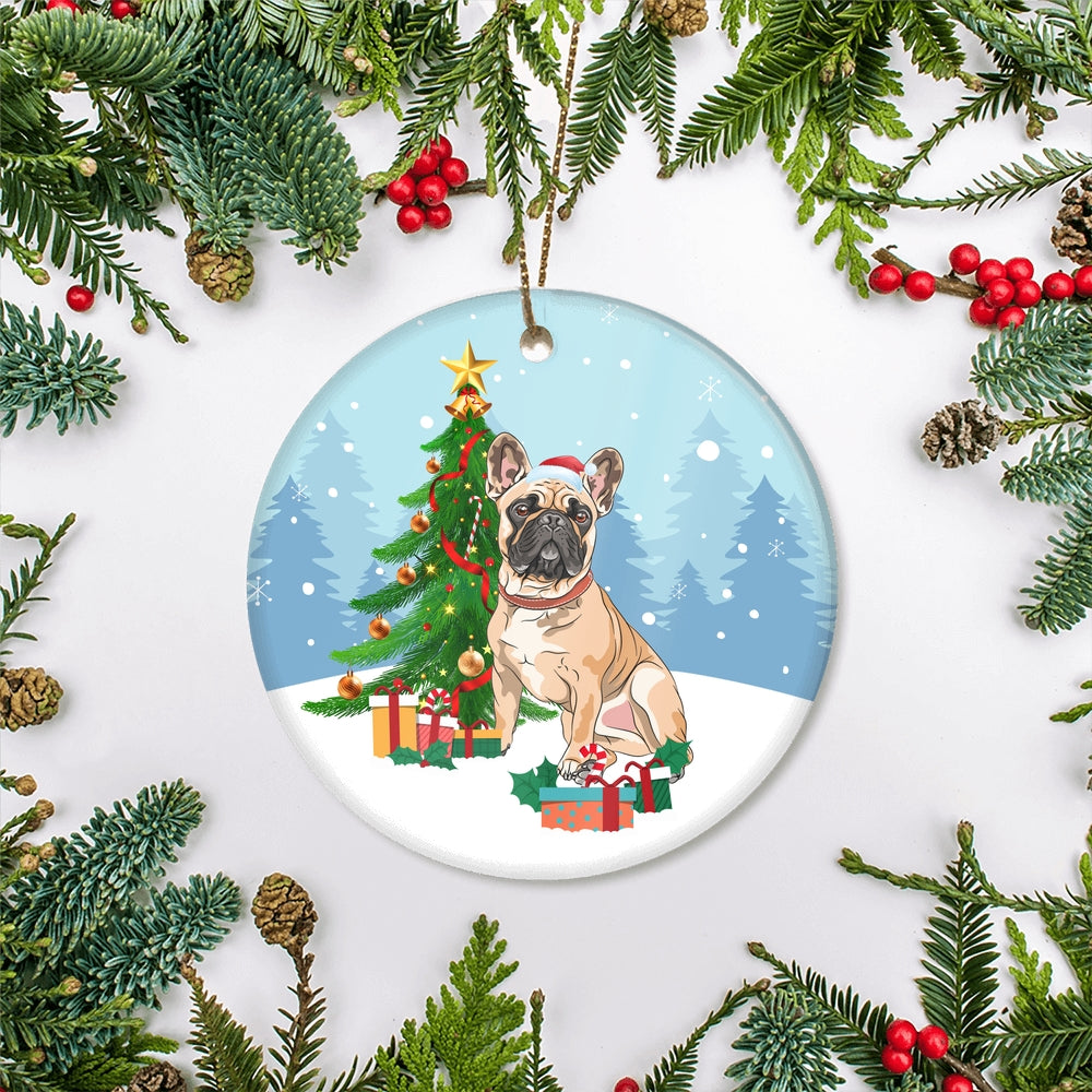 Merry Christmas Tree French Bulldog Christmas and Dogs Gift for Dog Lovers Christmas Tree Ornament | siriusteestore