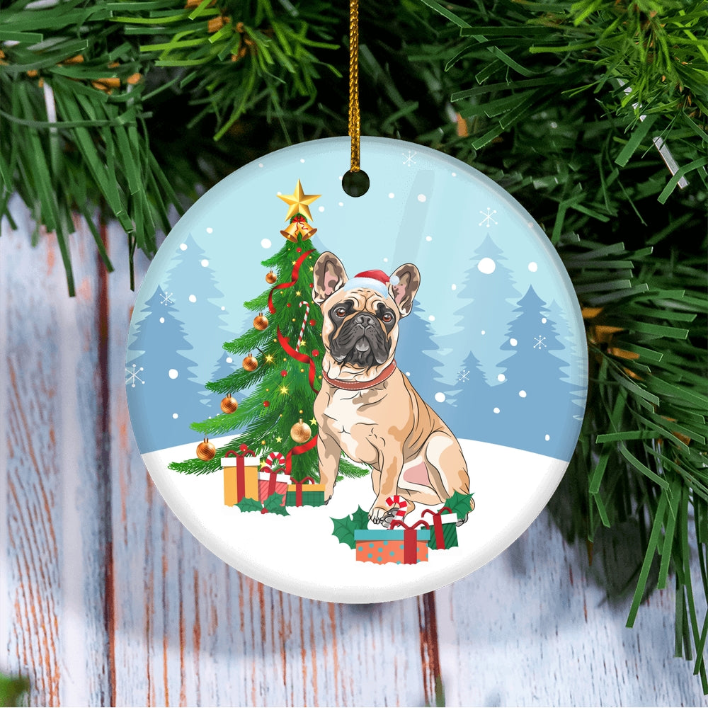 Merry Christmas Tree French Bulldog Christmas and Dogs Gift for Dog Lovers Christmas Tree Ornament | siriusteestore